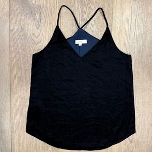 LOFT Black Velvet Camisole Top